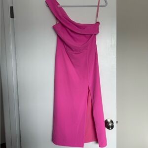 Elegant Pink One-Shoulder Dress